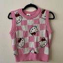 Sanrio hello kitty pink checkered knit sweater vest tank top Photo 1