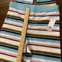 BP NWT . Multicolor Stripe Elastic Waist Tapered Ribbed Knit Leggings Pants Small Photo 3