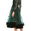 Mac Duggal  67007 Embellished Illusion High Neck Velvet Floral Dress 4 Emerald Photo 4