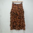 Farm Rio  Caramel Maxi Leopard Frill Skirt Photo 4