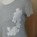 Downeast NWT  Modcloth Heather Gray & White Lace Soft Jersey T-Shirt Top Size XS Photo 2