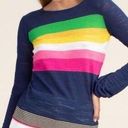 Trina Turk  Rainbow Sweater navy/multi sz M Photo 0