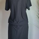 James Perse , New, Black Carbon Blouson Raglan Surf Jersey Midi Dress, XL (4) Photo 5