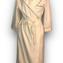 Vintage HTF 70s Cream Vassarette Velour Robe Housecoat Belted Navy Blue Piping L Size L Photo 0