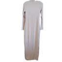 Klassy Network  Crew Neck Long Sleeve Ribbed Maxi Dress Cream White Size Medium Photo 2