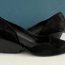 Eileen Fisher  Black Suede Hilly D’Orsay Wedge Shoes Size 7.5 Photo 2