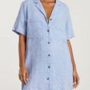 Everlane  The Linen Shirt Dress Light Blue Button Down Short Sleeve Womens Medium Photo 1