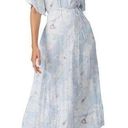 Vince  painted magnolia silky midi dress blue small Photo 0