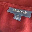 Modcloth  Dark Red Short Sleeve Blouse with Drawstring Sleeves Photo 8