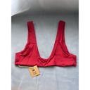 Free People NWT Toast Swim x  Signature Scoop Top in Rhubarb Red Medium Photo 4