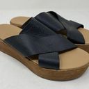 Coconuts by Matisse  Women's Size 9 Black Platform Sandals Slip On Faux Leather Photo 2