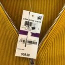 INC  International Concepts Sweater Gold Yellow Zipper V Neck Ribbed Sz XL NWT Photo 4