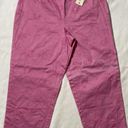 st. john's bay St John’s Bay Women’s Embroidered Flower Cropped Capri Pants Size 10 Creamy Pink Photo 2