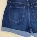 No Bo  High Rise Dark Wash Rolled Hem Stretch Denim Jean Shorts Size 7 Photo 5