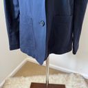 Vince ‎ Womens Woven Notched Collar Button Up Blazer Jacket Navy Blue Size 8 Photo 4