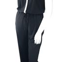 Chico's  Womens Size 2 US 12 L Jumpsuit Black White Tie Waist One Piece Stretch Photo 1