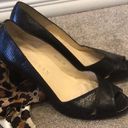 Ralph Lauren  size 7 black leather peep toe heels Photo 0