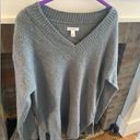 Nine West  Deep V Neck Sweater Blue with Metallic Threading size Medium Photo 2