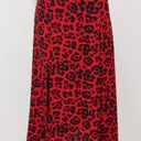 Abound  Women's Red Black Animal Print Flare Midi Skirt Size S Photo 1