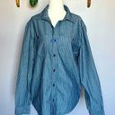 L.L.Bean NWOT  Slightly Fitted Button Down Navy Blue Shirt with Pinstripes Medium Photo 0