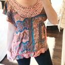 Live and let live  Blouse boho floral glam sequin top Photo 2