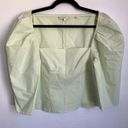 Vince NEW  Draped Square Neck Top in Honeydew Photo 3