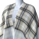 J.Jill  Womens One Size Poncho Sweater Wrap Plaid Acrylic Fringe Neutral Soft Photo 1