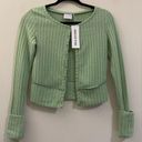 Urban Outfitters NWT  Out from Under Cropped Cardigan in Light Sage Green - XS Photo 0