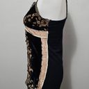 Yank Y2K Black Velvet Floral Beaded Babydoll Tank Top Size Medium Photo 1