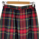 Lands'End VTG  Dark Academia Pleated Red Black Green Tartan Plaid Skirt 100% Wool Photo 8