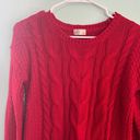 SO Red Cable Knit Pull Over Long Sleeve Sweater Women’s Size Small Photo 2