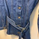 Allegra K  Long Sleeve Denim Tie Waist Belt Button Up Jacket NEW Size Medium Photo 6