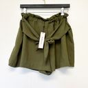 BCBGeneration NWT  Paper Bag Shorts With Tie Green Medium Photo 1