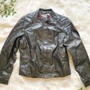 Tommy Hilfiger  Black Leather Motorcycle Jacket Large Photo 10