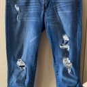 Refuge  Distressed Capri Jeans with Floral Embroidery - size 4 Photo 0