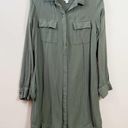 A New Day  Army Green Long Sleeve Shirt Dress Photo 0