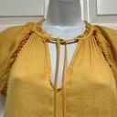 The Loft  Yellow Tied V-Neck with Ruffled Detail Top  Photo 5