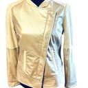 Chico's Chico’s Champagne Gold Metallic Moto Motorcycle Jacket Sz 0 Photo 6