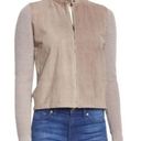 Tory Burch  Ovine tan suede front sweater sleeve jacket XL Photo 0