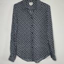 AG Adriano Goldschmied AG Sandra Silk Shirt Starline‎ True Black/ Ivory Size XS Photo 4