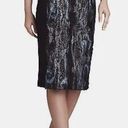 BCBGMAXAZRIA   Womens Blue‎ Ines Coated Faux Fur Pencil Skirt Size Medium Photo 0