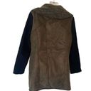Sam Edelman Faux Suede Wool Blend Brown Shearling Collared Jacket - Large Photo 3