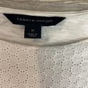 Tommy Hilfiger White Eyelet Front Solid Back Short Sleeve Round Neck Tee Size M Photo 7