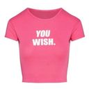 Wish you  pink cropped one size baby tee Photo 0