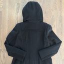 BCBGMAXAZRIA Samantha Black Wool Toggle Hooded Coat in Black Size Large Photo 7