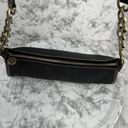 Eric Javits Black Woven Shoulder Bag Purse Black Patent Leather Gold Chain Strap Photo 5