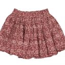 American Eagle Pink Floral Cotton Linen Pleated Mini Skirt NEW Photo 3