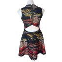 Hunter Bell  New York Black Metallic Paint Splatter Fit & Flare Mini Dress, Sz 2 Photo 3