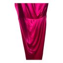 Lee NWT Sau  Preston Satin Maxi Dress One Shoulder High Slit Raspberry Size 6 Photo 10