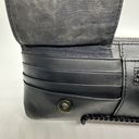 Pendleton  Black Leather Zip Wallet Clutch Wristlet Wool Accent 4.5 × 9" Photo 3